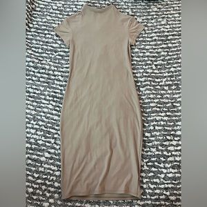 Feathers tan mini dress